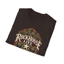 Load image into Gallery viewer, Rockhouse Live 20th Anniversary T-Shirt — Vintage Booze Label