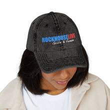 Load image into Gallery viewer, Vintage Embroidered Cap — "Rockhouse Live" Distressed Dad Hat