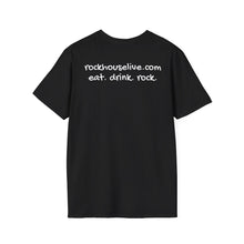 Load image into Gallery viewer, Rockhouse Live 20th Anniversary T-Shirt — Eat. Drink. Rock. Concert Tee