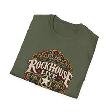 Load image into Gallery viewer, Rockhouse Live 20th Anniversary T-Shirt — Vintage Booze Label