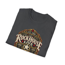 Load image into Gallery viewer, Rockhouse Live 20th Anniversary T-Shirt — Vintage Booze Label