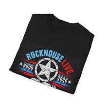 Load image into Gallery viewer, Rockhouse Live 20th Anniversary T-Shirt — Eat. Drink. Rock. Concert Tee