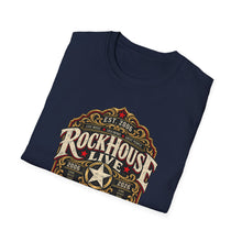 Load image into Gallery viewer, Rockhouse Live 20th Anniversary T-Shirt — Vintage Booze Label