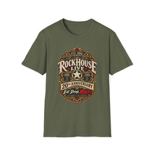 Load image into Gallery viewer, Rockhouse Live 20th Anniversary T-Shirt — Vintage Booze Label