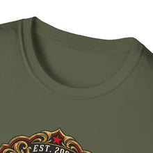 Load image into Gallery viewer, Rockhouse Live 20th Anniversary T-Shirt — Vintage Booze Label