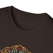 Load image into Gallery viewer, Rockhouse Live 20th Anniversary T-Shirt — Vintage Booze Label